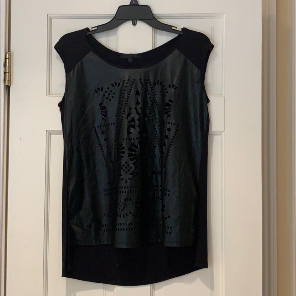 Black leather tank top